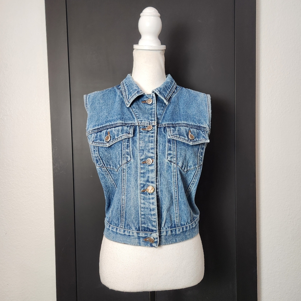 Vintage '90s Bill Blass Denim VestSize Medium
